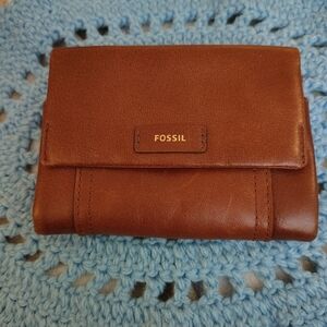 Fossil Tan Trifold Leather Wallet
